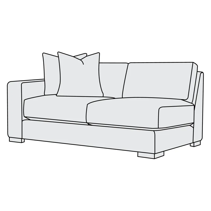 Drew Fabric Left Arm Loveseat