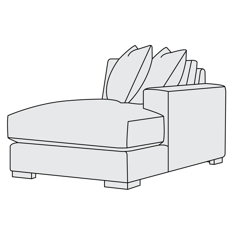 Drew Fabric Right Arm Chaise