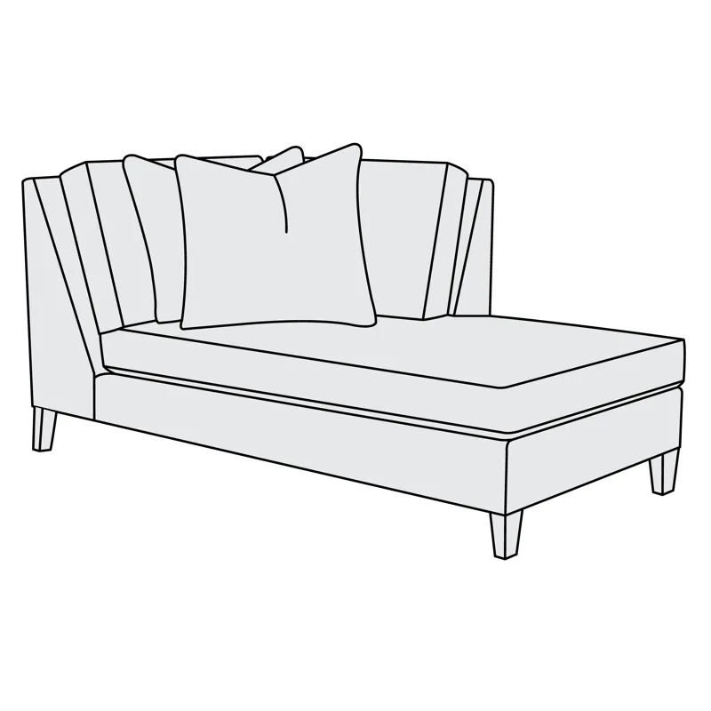 Mila Fabric Right Arm Bumper Chaise