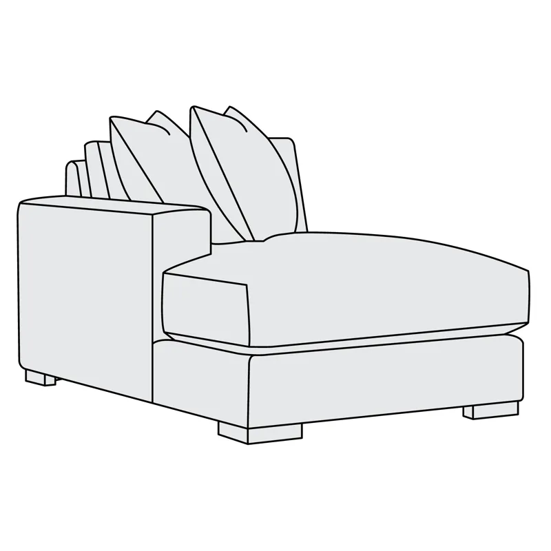 Drew Fabric Left Arm Chaise