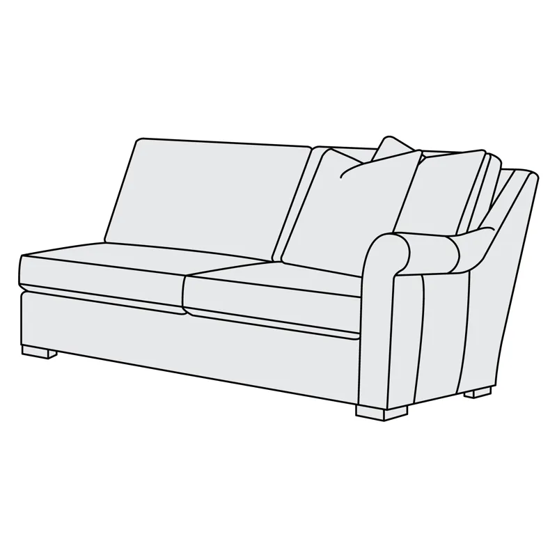 Keirnan Leather Left Arm Loveseat