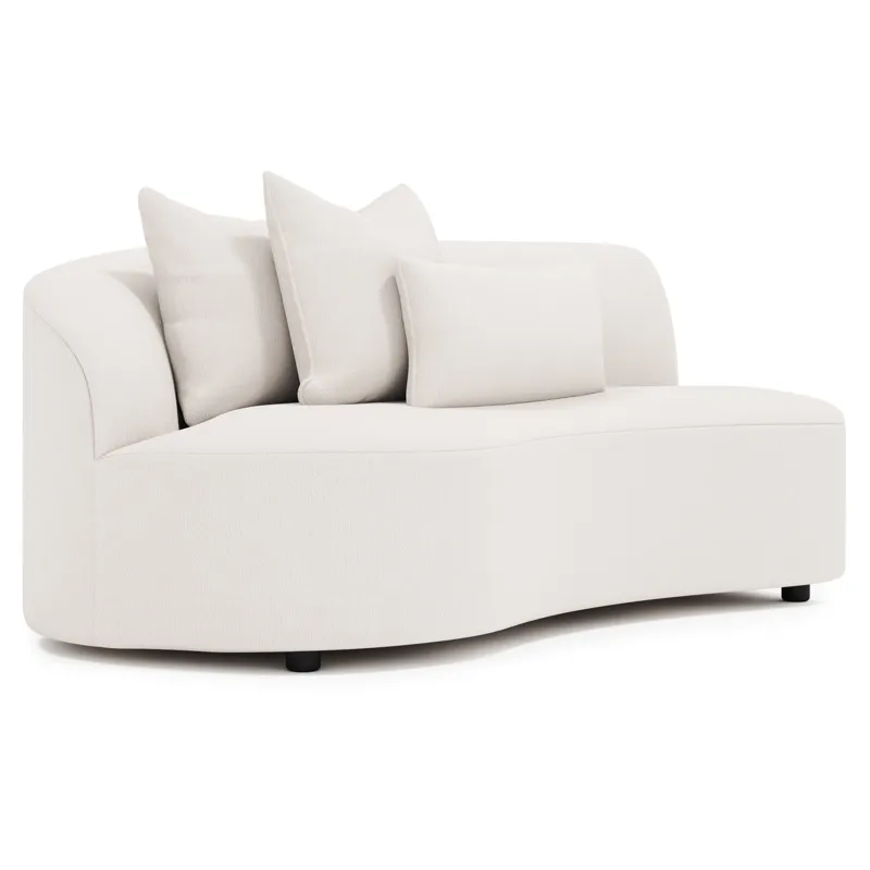 Plush Elle Fabric Left Arm Loveseat
