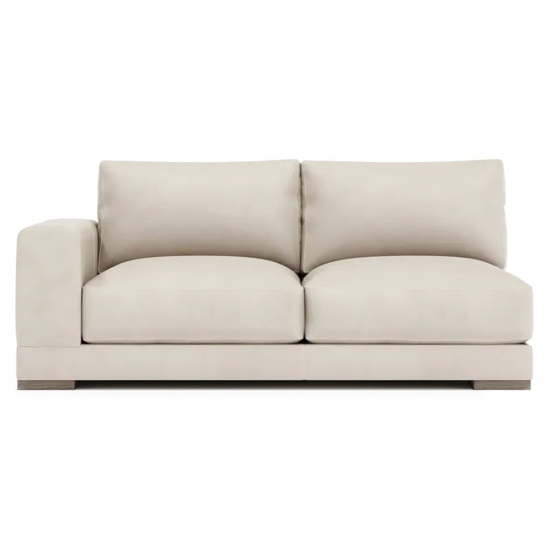 Lars Leather Left Arm Loveseat