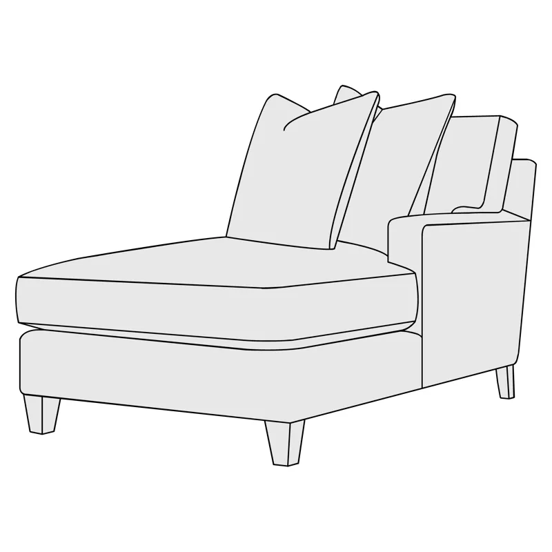 Mila Fabric Right Arm Chaise
