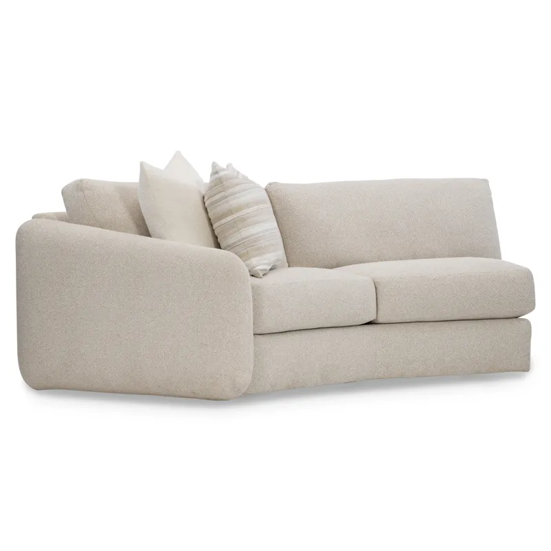 Plush Soleil Fabric Left Arm Loveseat