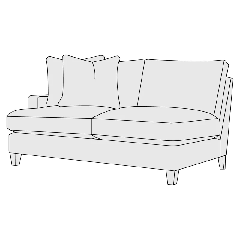 Mila Fabric Left Arm Loveseat