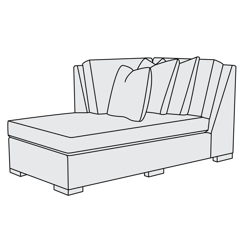 Germain Fabric Left Arm Bumper Chaise