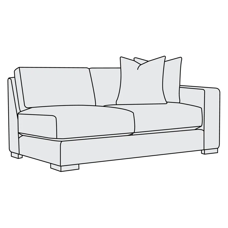Drew Fabric Right Arm Loveseat