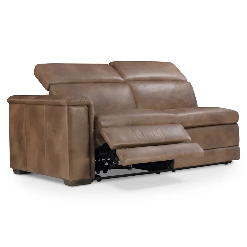 Lioni Leather Left Arm Power Motion Loveseat