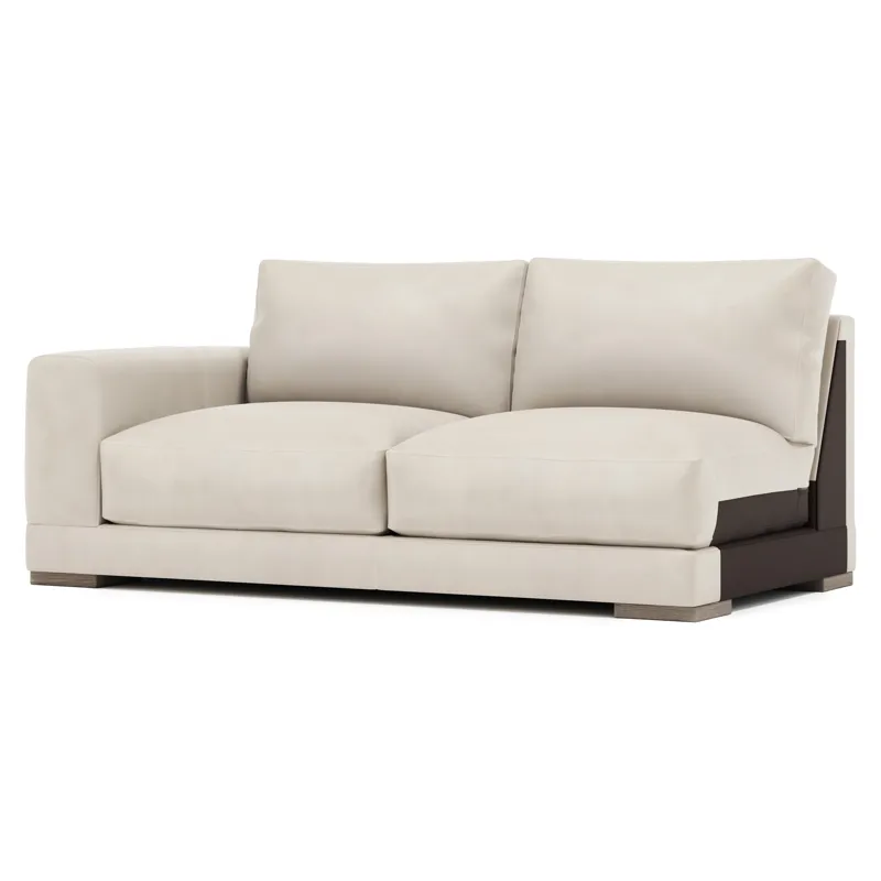Lars Leather Left Arm Loveseat