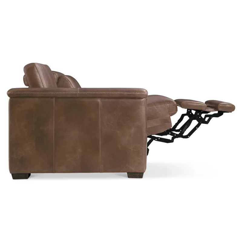Lioni Leather Left Arm Power Motion Loveseat