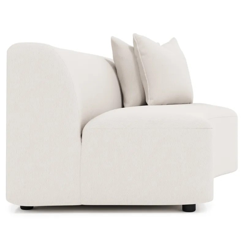 Plush Elle Fabric Right Arm Loveseat