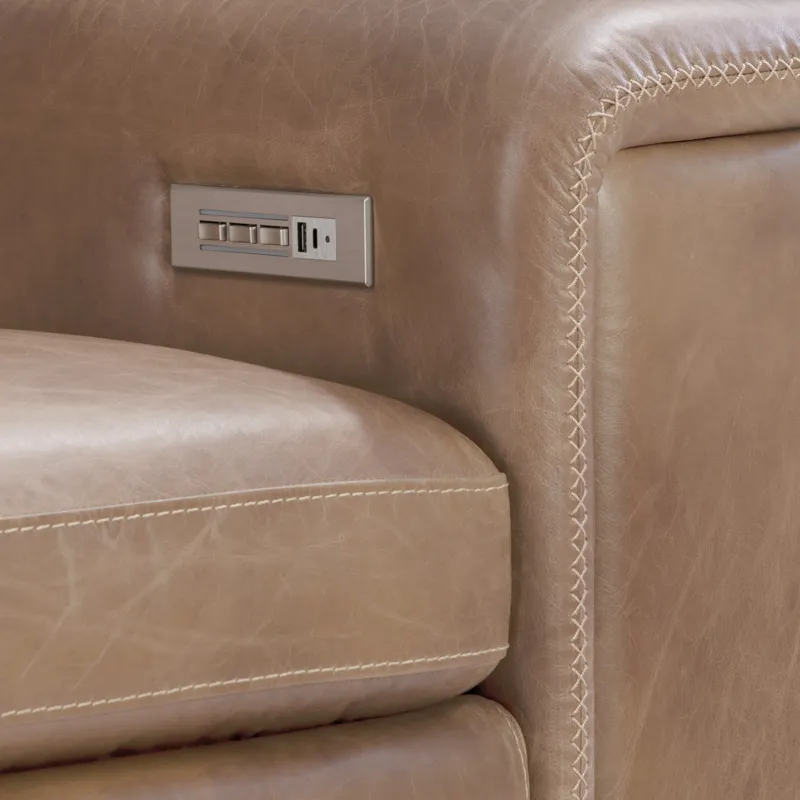 Lioni Leather Right Arm Power Motion Loveseat