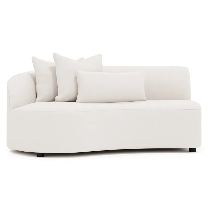 Plush Elle Fabric Left Arm Loveseat
