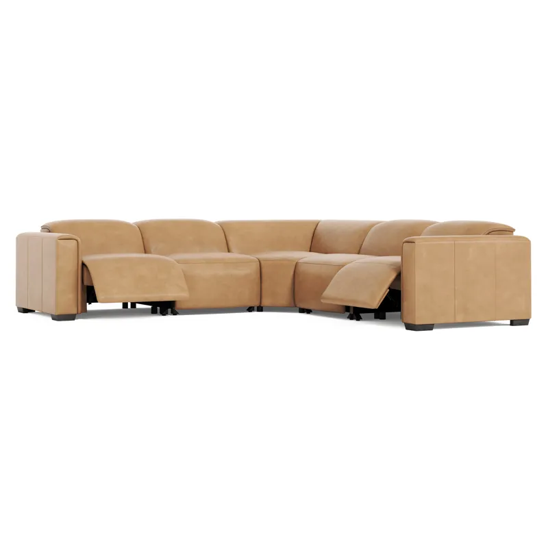 Billings Leather Power Motion Sectional