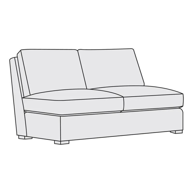 Ventura Fabric Armless Loveseat