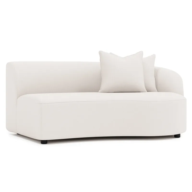 Plush Elle Fabric Right Arm Loveseat