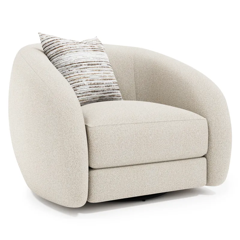 Plush Austen Fabric Swivel Chair