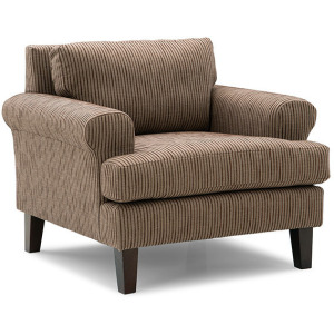 Lumira Fabric Stationary Chair - Dark Walnut
