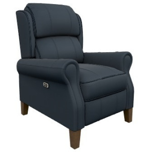 Joanna Leather/Vinyl High Leg Recliner - Dark Walnut