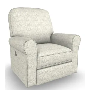 Josey Fabric Power Tilt Headrest Swivel Glider Recliner