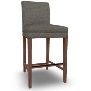 Myerlette 2 Fabric 30 Inch Barstool - Dark Walnut