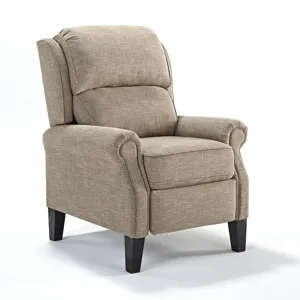 Joanna Leather/Vinyl Power Tilt Headrest High Leg Recliner - Honey Birch