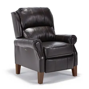 Joanna Leather/Vinyl Power Tilt Headrest High Leg Recliner - Honey Birch