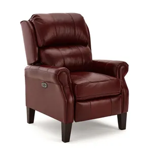 Joanna Leather/Vinyl Power Tilt Headrest High Leg Recliner - Honey Birch
