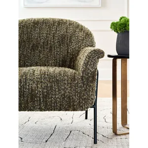 Torrey Fabric Stationary Chair - BLACK METAL