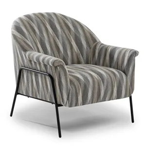 Torrey Fabric Stationary Chair - BLACK METAL