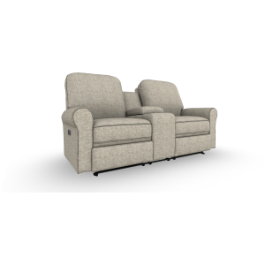 Josey Fabric Power Tilt Headrest Rocker Console Loveseat