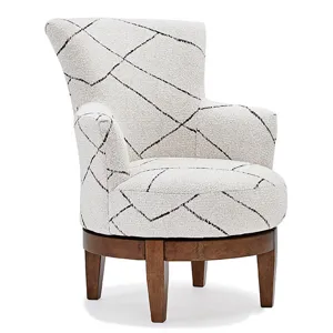 Justine Fabric Swivel Chair - Honey Birch