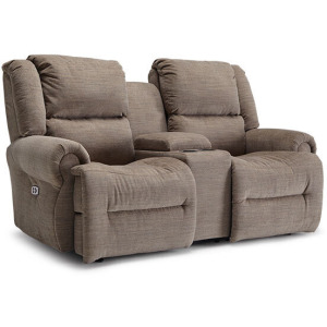 Genet Fabric Power Tilt Headrest Space Saver Console Loveseat