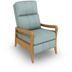 Ryberson Leather/Vinyl High Leg Recliner - Honey Birch