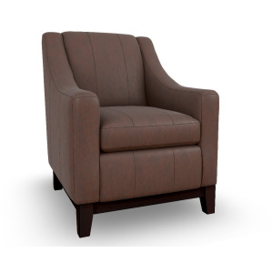 Mariko Leather/Vinyl Stationary Chair - Dark Walnut