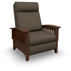 Tuscan Fabric High Leg Recliner - Distressed Pecan