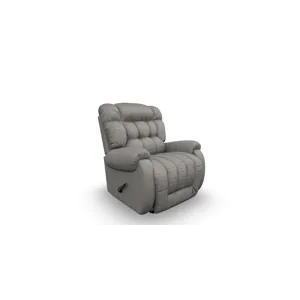 Rake Fabric Space Saver Recliner - Nickel