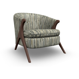 Tatiana Fabric Stationary Chair - Dark Walnut & Bittersweet