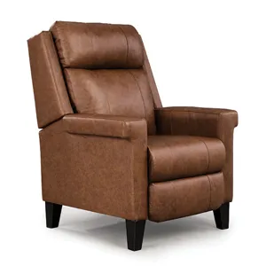 Prima Leather/Vinyl Power Tilt Headrest High Leg Recliner - Honey Birch