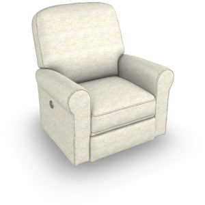 Josey Fabric Power Tilt Headrest Swivel Glider Recliner