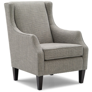 Keatling Leather/Vinyl Stationary Chair - Dark Walnut