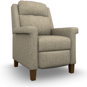 Prima Fabric High Leg Recliner - Dark Walnut