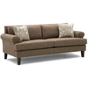 Lumira Fabric Stationary Sofa With Two(2 Pillows - Espresso
