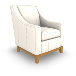Mariko Leather/Vinyl Stationary Chair - Honey Birch