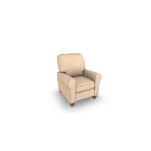 Kayne Leather/Vinyl High Leg Recliner - Dark Walnut