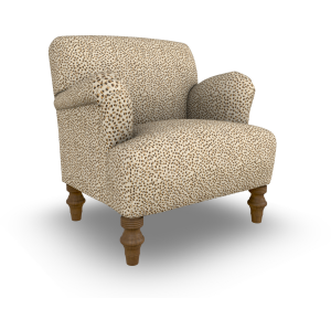 Emerson Fabric Stationary Chair - Dark Walnut