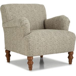 Emerson Fabric Stationary Chair - Dark Walnut