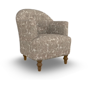 Arden Fabric Stationary Chair - Dark Walnut