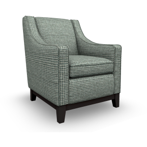 Mariko Fabric Stationary Chair - Espresso, Blue